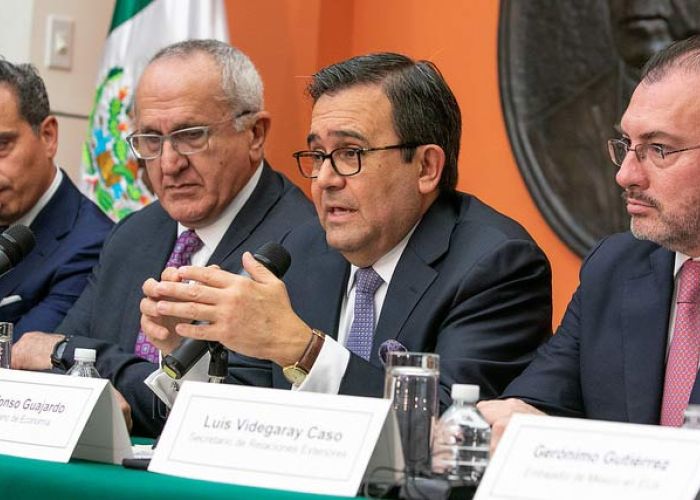 Ildefonso Guajardo reiteró la posición de México sobre firmar un acuerdo bilateral con EU, si Canadá no se sumaba al acuerdo al que ambos países llegaron en agosto. Foto: Embajada de México en EU. 