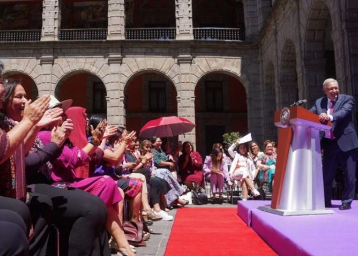 El presidente López Obrador en el Día Internacional de las Mujeres en Palacio Nacional el 8 de marzo de 2023 (Foto: lopezobrador.org.mx)