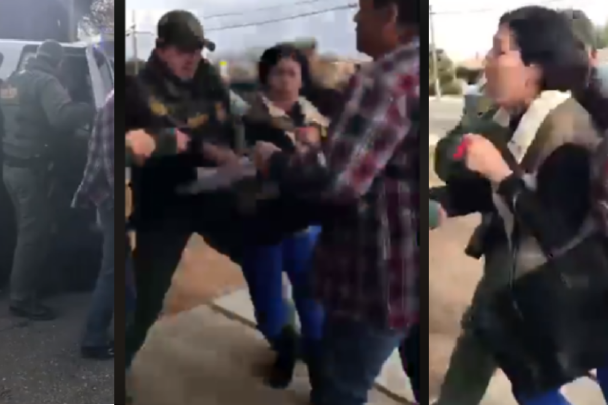 El brutal arresto de la mujer frente a sus hijas indignó a la comunidad de San Diego por la militarización fronteriza. Foto: Video Facebook. El brutal arresto de la mujer frente a sus hijas indignó a la comunidad de San Diego por la militarización fronteriza. Foto: Video Facebook.