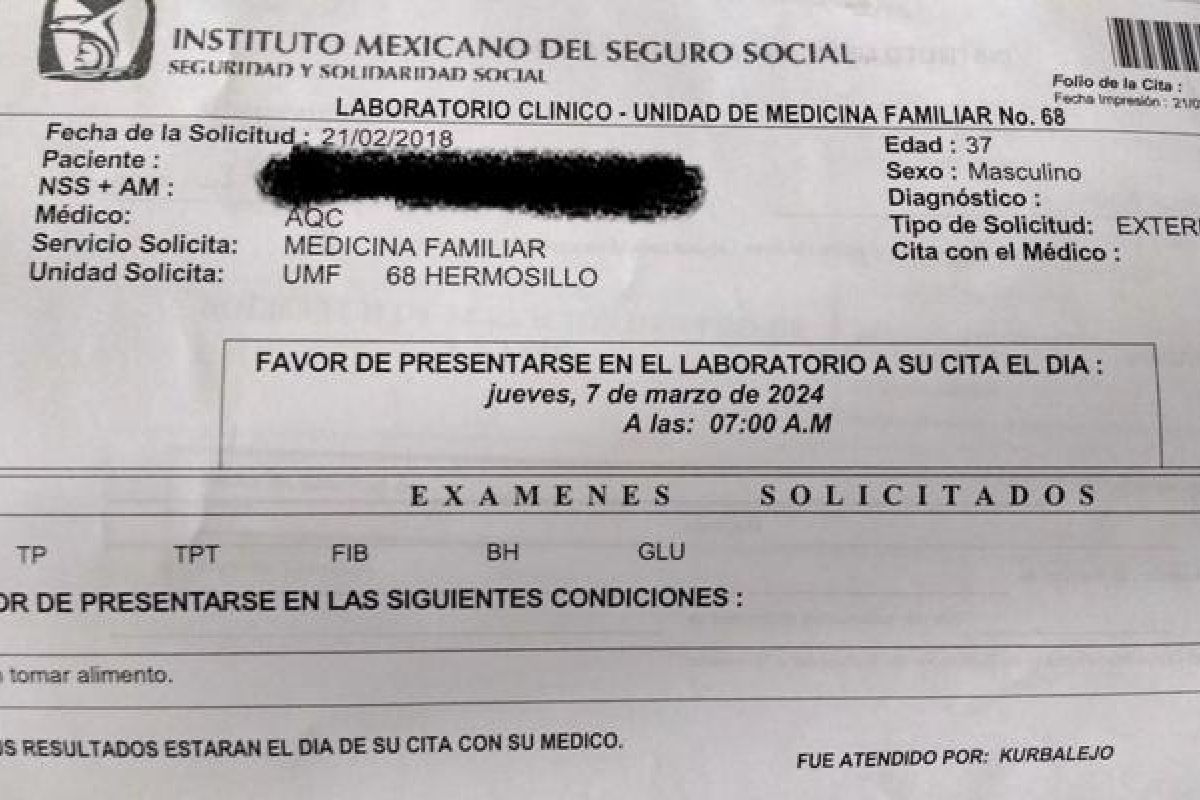 Personal de un centro médico del IMSS Sonora programó una cita para el 2024. Foto: Facebook Personal de un centro médico del IMSS Sonora programó una cita para el 2024. Foto: Facebook
