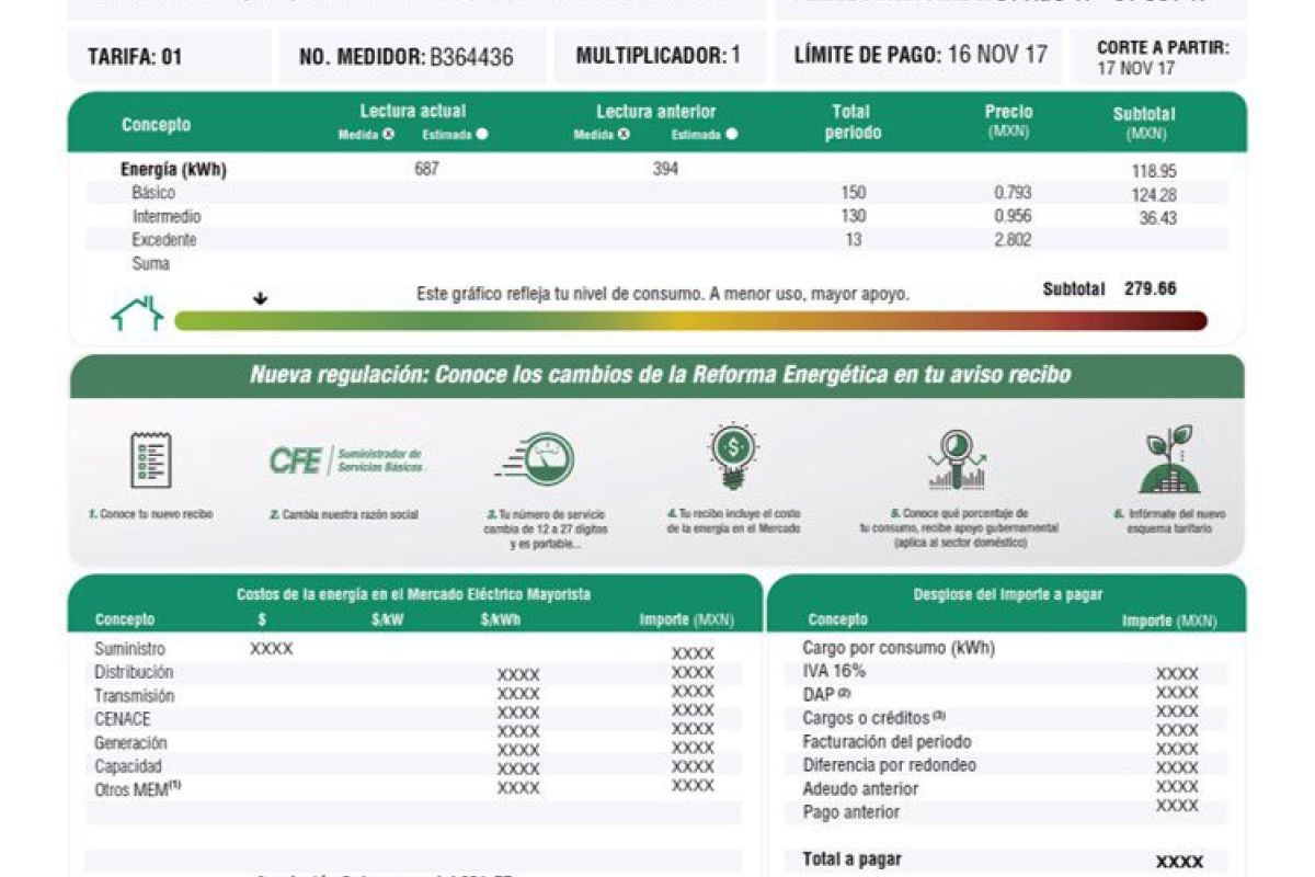 Estos son los los cambios al recibo de luz que anunció la CFE 'CFE contigo', donde se podrá consultar el consumo de energía eléctrica y realización de pago de manera remota.
