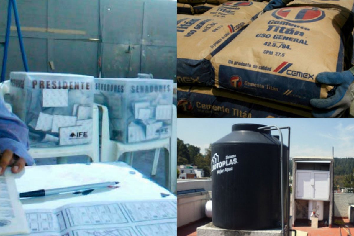 El caso de la entrega de tinacos en es el más reportado, pero las ventas de cemento también reflejan la compra de votos. El caso de la entrega de tinacos en es el más reportado, pero las ventas de cemento también reflejan la compra de votos.