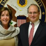 La embajadora Roberta Jacobson junto con el Subsecretario del Tesoro Marshall Billingslea.