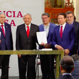 Acto de la presentación de la iniciativa del gobierno federal para la reforma de las pensiones celebrado el miércoles 22 de julio en Palacio Nacional (Imagen: Video del Gobierno Federal)