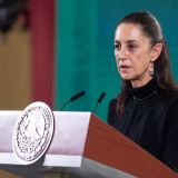 La Jefa de Gobierno de la Ciudad de México, Claudia Sheimbaum, en conferencia de prensa en Palacio Nacional el martes 4 de mayo (Foto: lopezobrador.org.mx)