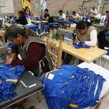 Trabajadores textiles.