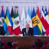 Discurso del presidente López Obrador durante la VI Cumbre de la CELAC. (Foto: Gobierno de México)