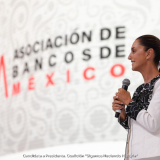 Claudia Sheinbaum durante la Convención Bancaria en Acapulco (Foto: X @Claudiashein) 