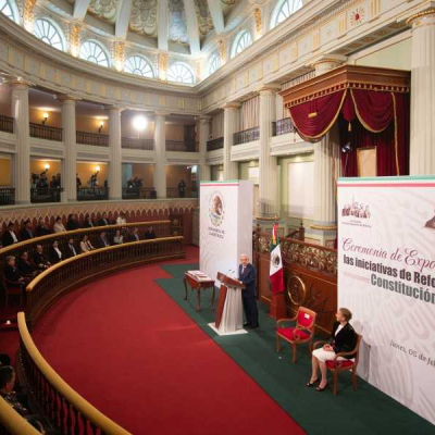 López Obrador en la presentación de las reformas el 5 de febrero (Foto: lopezobrador.org.mx)