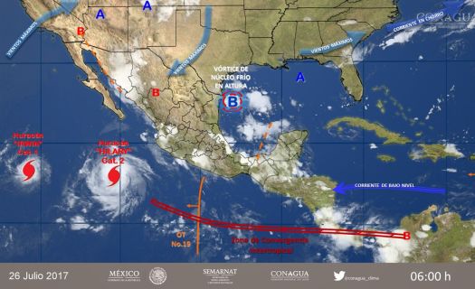 Se prevén lluvias en gran parte del país este miércoles