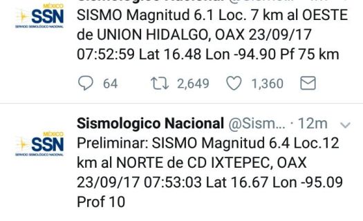 Nuevo sismo en México