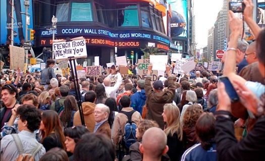 "Occupy Wall Street": Movimiento que en 2011 llevó a miles de personas a protestar tras la crisis económica.