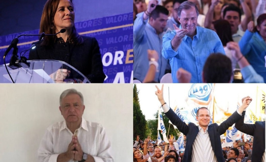 Los candidatos: Margarita Zavala, José Antonio Meade, López Obrador y Ricardo Anaya.