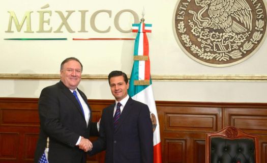 Reunión de Secretario de Estado, Michael Pompeo y Presidente de México Enrique Peña Nieto Foto: Twitter Presidencia de México