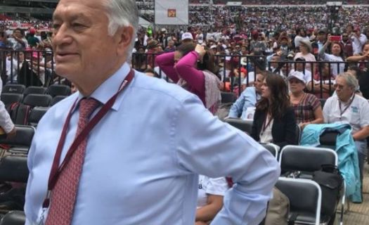 Manuel Bartlett durante cierre de campaña de Andrés Manuel López Obrador Foto: Twitter Manuel Bartlett @ManuelBartlett