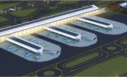 Render del aeropuerto de Santa Lucía elaborado por grupo Riobóo.