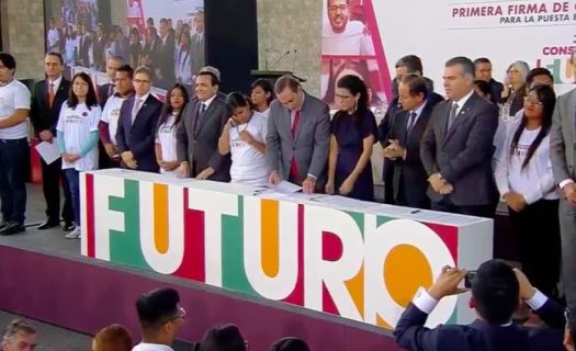 Firma del proyecto Jóvenes Construyendo el Futuro. 