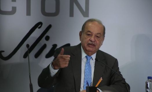 El empresario Carlos Slim en conferencia de prensa el 16 de Octubre de 2019 (Foto tomada de Twitter @RenatoFloresC)