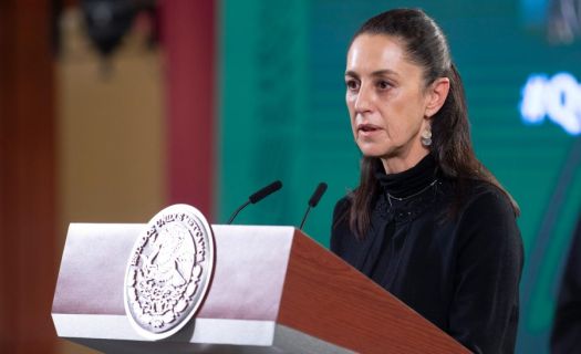 La Jefa de Gobierno de la Ciudad de México, Claudia Sheimbaum, en conferencia de prensa en Palacio Nacional el martes 4 de mayo (Foto: lopezobrador.org.mx)