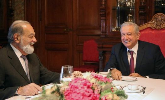 Carlos Slim y López Obrador en Palacio Nacional. (Foto: Presidencia de la República)