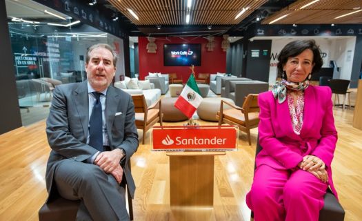 Héctor Grisi y Ana Botín en México en abril de 2021 (Foto: Santander)
