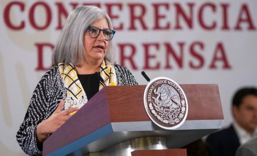 Graciela Márquez en conferencia de prensa en Palacio Nacional en mayo de 2020 (Foto: lopezobrador.org.mx)