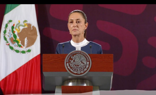 La virtual Presidenta, Claudia Sheinbaum, en conferencia de prensa en Palacio Nacional (Imagen: Transmisión en vivo. @Claudiashein)