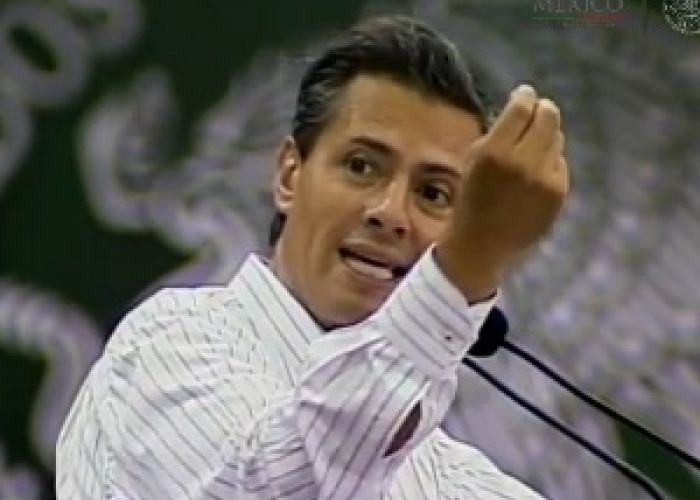 El presidente Peña Nieto, desde Ciudad Victoria.