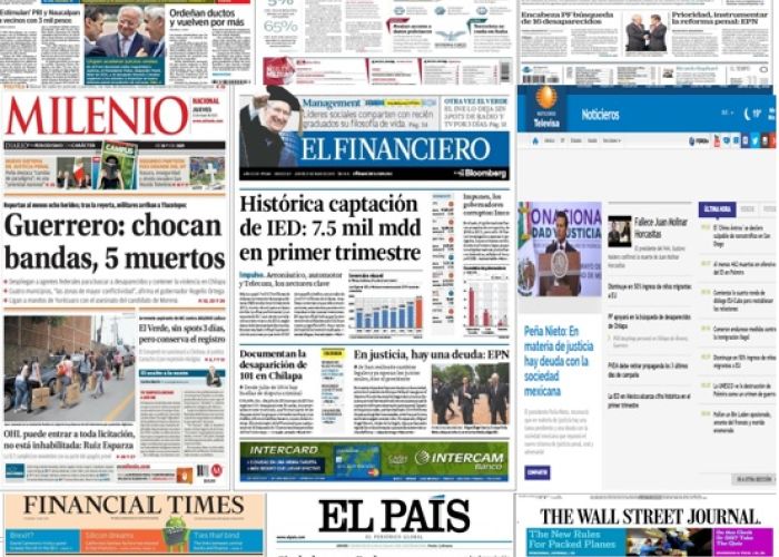 Principales encabezados en la prensa nacional  e internacional al 21 de mayo.