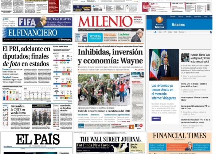 Los principales titulares en la prensa nacional e internacional del 3 de junio.