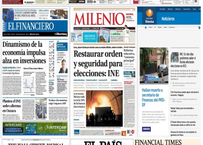 Los principales titulares en la prensa nacional e internacional del 4 de junio.