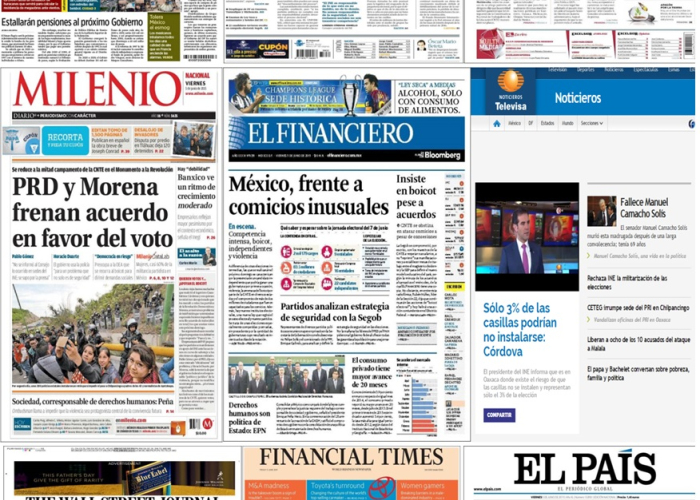 Los principales titulares en la prensa nacional e internacional del 5 junio.