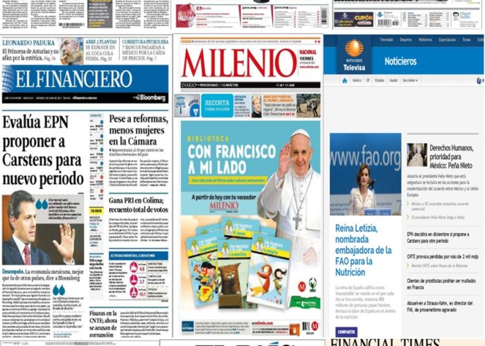 Los principales titulares en la prensa nacional e internacional del 12 de junio.