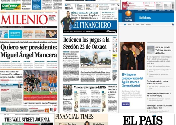 Los principales titulares de la prensa nacional e internacional del 16 de junio.