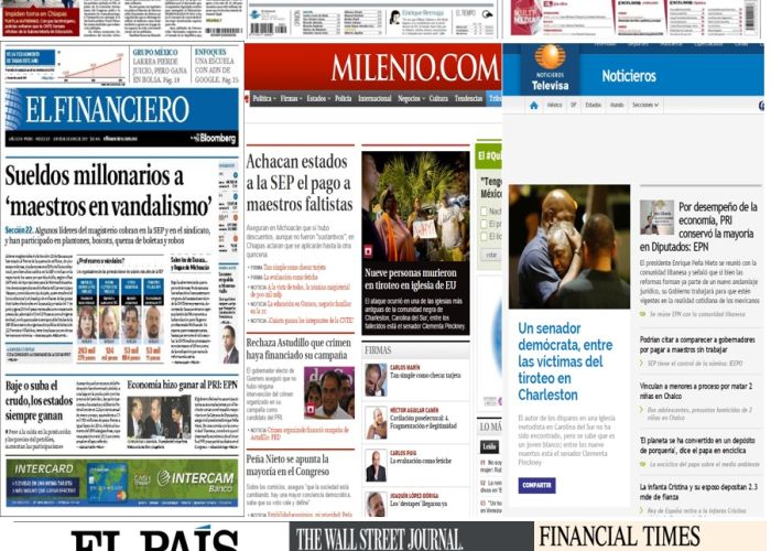 Los principales titulares de la prensa nacional e internacional del 18 de junio.