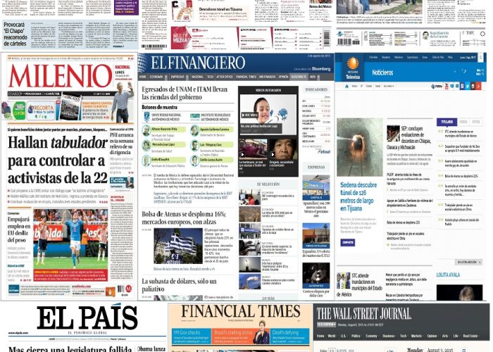 Los principales titulares de México y el mundo del 3 de agosto