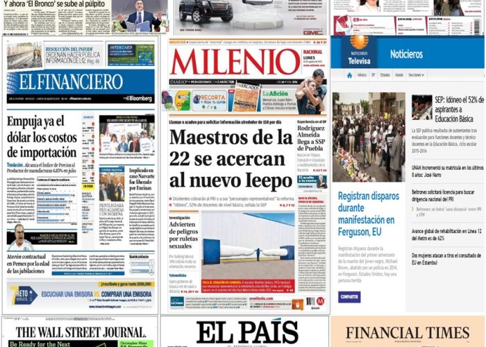 Los principales titulares en la prensa de México y el mundo del 10 de agosto.