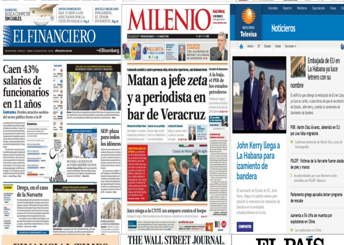 Las principales portadas en la prensa nacional e internacional del 14 de agosto.