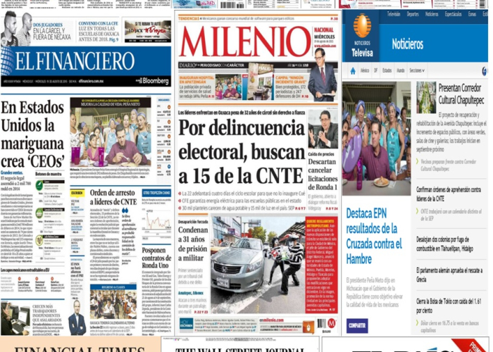 Los principales titulares en la prensa de México y el mundo del 19 de agosto.