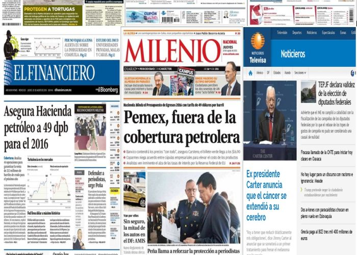 Los principales titulares en la prensa de México y el mundo del 20 de agosto.