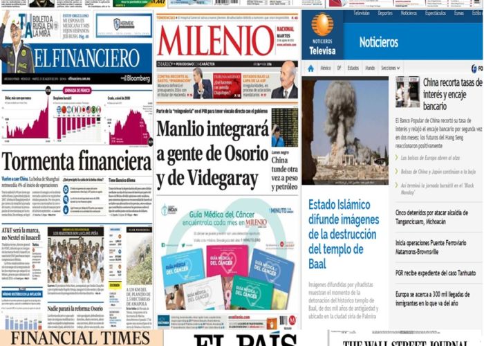 Las principales portadas en la prensa nacional e internacional del 25 de agosto.