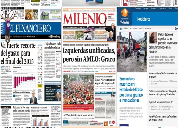 Las portadas en la prensa de México y el mundo del 31 de agosto.