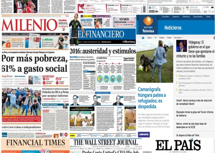 Las principales portadas en la prensa nacional e internacional del 9 de septiembre.