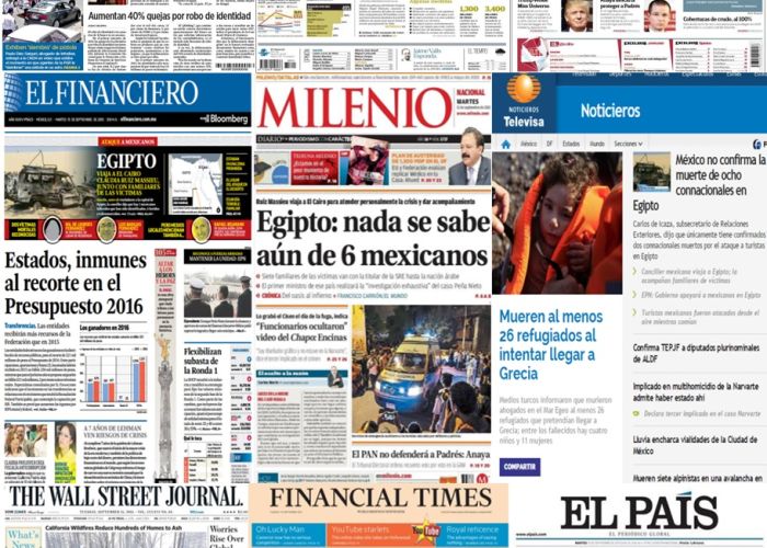 Las principales portadas en la prensa nacional e internacional del 15 de septiembre.