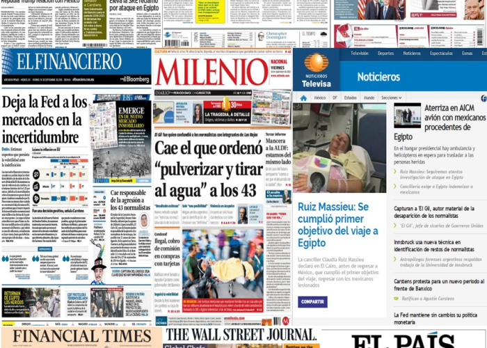 Las principales portadas en la prensa nacional e internacional del 18 de septiembre.