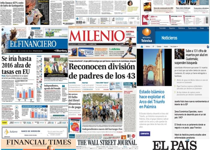 Las principales portadas en la prensa de México y el mundo del 5 de octubre.