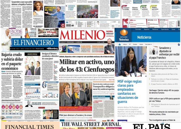 Las principales portadas en la prensa de México y el mundo del 7 de octubre.