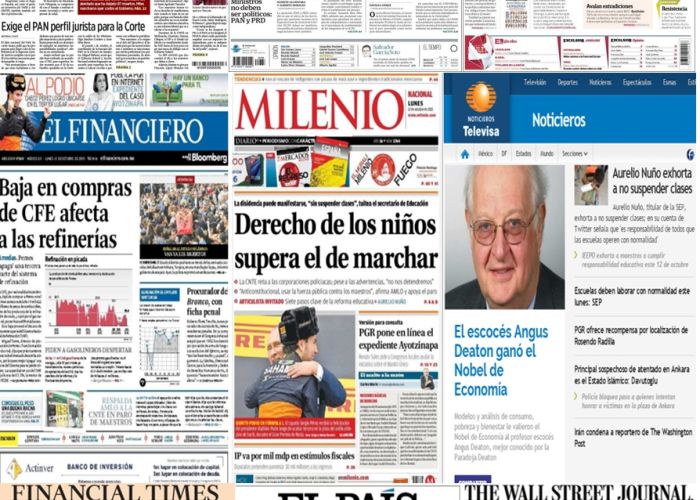 Las principales portadas en la prensa de México y el mundo del 12 de octubre.