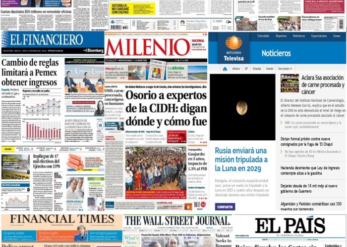 Las principales portadas en la prensa de México y el mundo del 27 de octubre.