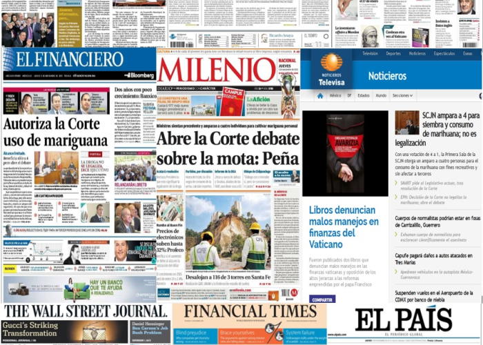 Las principales portadas en la prensa de México y el mundo del 5 de noviembre.